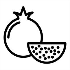 pomegranate line icon vector illustration isolated on white background