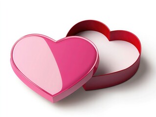 Fototapeta premium Open Heart-Shaped Gift Box, Ready to Receive Love