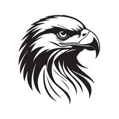 Obraz premium Powerful Black and White Eagle Head illustration