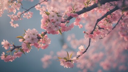 Background of spring flowers on cherry tree