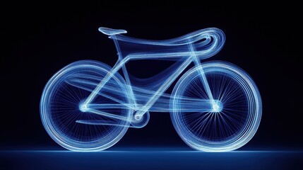 Fototapeta premium Glowing futuristic bicycle design with neon lines