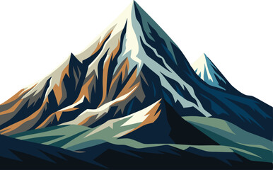 Realistic mountain vector artwork illustration 