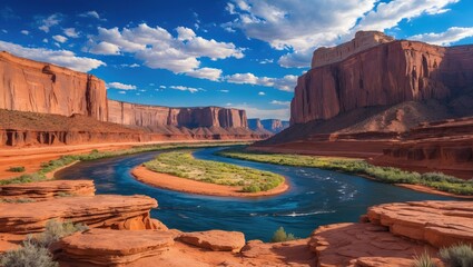 Formation of the bend in rocky terrain.