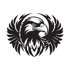 Obraz premium Powerful Black and White Eagle Head illustration