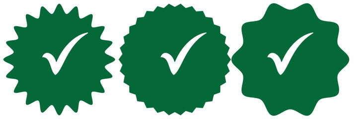 Green tick in circle icon. Green checkmark sign icon in round. OK or Yes outline symbol PNG