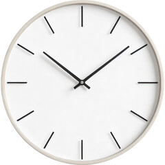 Minimalist Wall Clock White Face Thin Black Hands