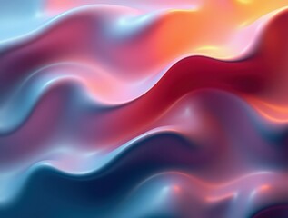Fototapeta premium Vibrant gradients flowing smoothly on wavy abstract surface