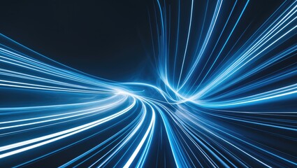 Attract Movement, Abstract Wave Line, Light Technology Backdrop, Copy Space...