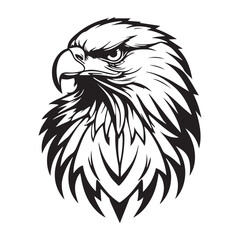 Obraz premium Powerful Black and White Eagle Head illustration