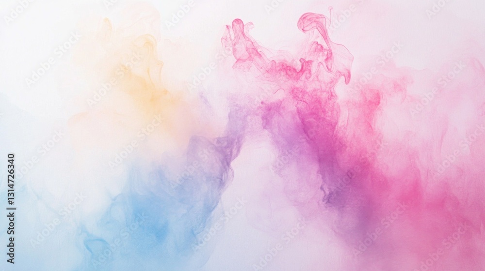 Poster gentle swirls of color create a mesmerizing display, merging pinks, blues, and yellows in an etherea