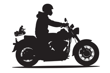 Fototapeta premium Cruiser Bike Silhouette, Motorcycle Rider, Biker Silhouette, Motorbike Vector, Chopper Bike, Cruiser Motorcycle, Biker Clipart, Vintage Motorcycle, Motorcycle Outline, Stock Vector, Riding a Bike, Mot