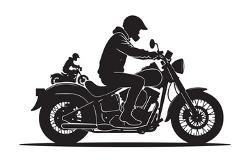 Cruiser Bike Silhouette, Motorcycle Rider, Biker Silhouette, Motorbike Vector, Chopper Bike, Cruiser Motorcycle, Biker Clipart, Vintage Motorcycle, Motorcycle Outline, Stock Vector, Riding a Bike, Mot
