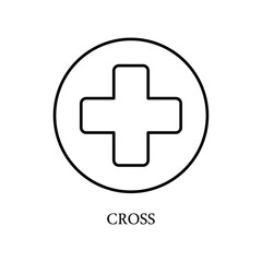 Obraz premium Icon a cross, isolated against a clean background.