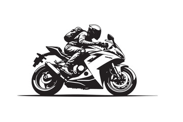 Fototapeta premium Bike Silhouette, Motorcycle Rider, Motorbike Vector, Biker Silhouette, Stock Vector, Motorcycle Illustration, Riding a Bike, Big Bike Art, Vintage Motorcycle, Biker Clipart, Biker Graphic, Chopper Bik