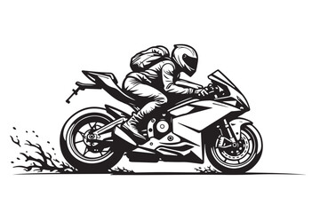 Naklejka premium Bike Silhouette, Motorcycle Rider, Motorbike Vector, Biker Silhouette, Stock Vector, Motorcycle Illustration, Riding a Bike, Big Bike Art, Vintage Motorcycle, Biker Clipart, Biker Graphic, Chopper Bik