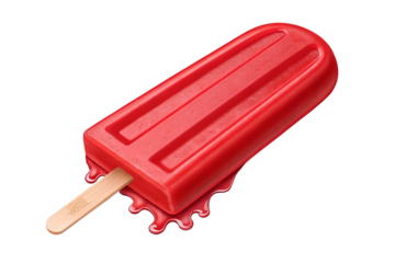 red Popsicle ice cream isolated on transparent background - generated by ai
