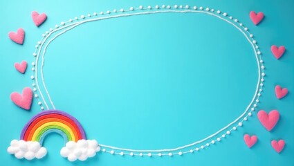 Theme of appreciation featuring craft hearts and a rainbow