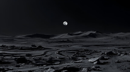 Exploring the lunar surface with a view of the distant moon
