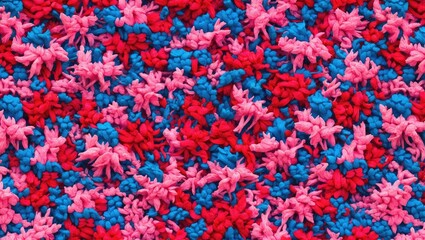 pink blue red knitted texture, continuous knitted design