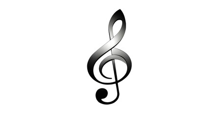 Fototapeta premium Treble Clef black color music symbol on transparent background