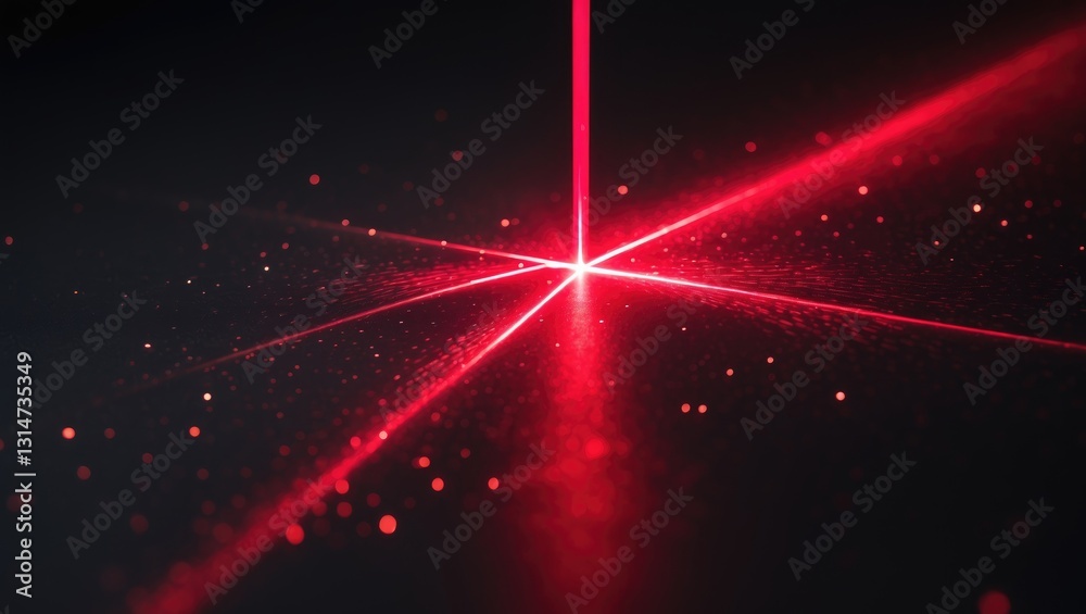 Poster An image of a laser beam in red color.