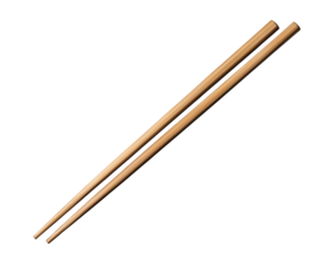 Wooden chopsticks on transparent background