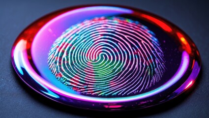Abstract multicoloured fingerprint on textured background for design. Macro photography perspective.