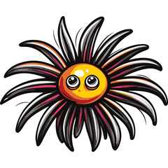 Obraz premium Sea Urchin Simple Vector Logo