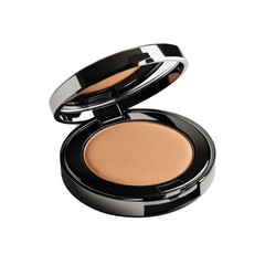 Elegant compact makeup case with mirror, showcasing a smooth beige powder. Ideal for beauty and fashion content.