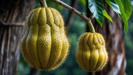 Jackfruit is a species of plant that originally comes from a region in Asia. It is believed to exist in a specific country. The species then dispersed to tropical regions of Asia, where it can prim...