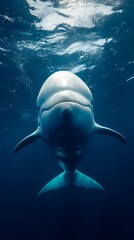 Obraz premium there is a dolphin swimming under the water in the ocean