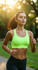 Fototapeta premium young woman exercising in the park