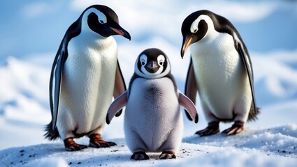 Obraz premium Penguin colony located at Snow Hill.