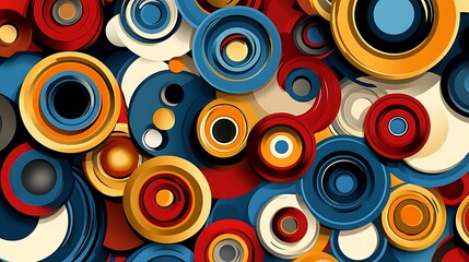 Fototapeta premium Colorful concentric circles floating with no background for abstract design use
