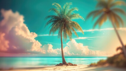 Obraz premium palm tree on tropical island