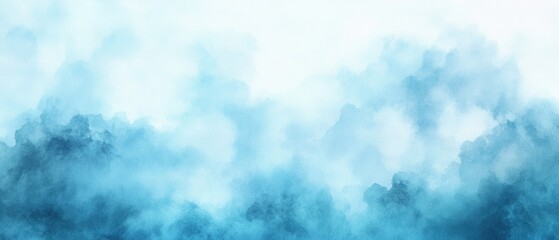Serene watercolor wash of calming blue hues evoking a sense of peace and tranquility with abstract cloud formations and a dreamy ethereal quality