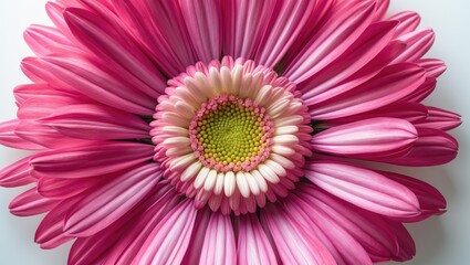 Fototapeta premium Pink daisy flower on a white background without shadows and featuring a clipping path. Close-up. Nature.