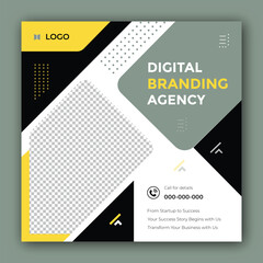 Digital marketing and corporate business promotion social media post design banner template