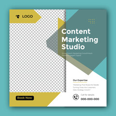 Digital marketing and corporate business promotion social media post design banner template