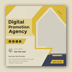 Digital marketing and corporate business promotion social media post design banner template