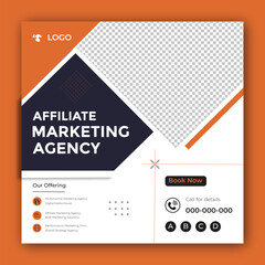 Digital marketing and corporate business promotion social media post design banner template