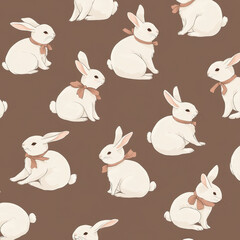 Seamless Cute Bunny Pattern – 100% Tileable Design