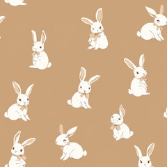 Fototapeta premium Seamless Cute Bunny Pattern – 100% Tileable Design