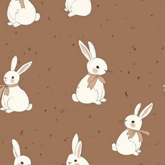 Seamless Cute Bunny Pattern &ndash; 100% Tileable Design
