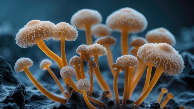 Penicillium fungus examined under a microscope.