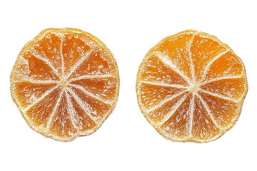 Sugary candied ginger slice isolated on transparent background