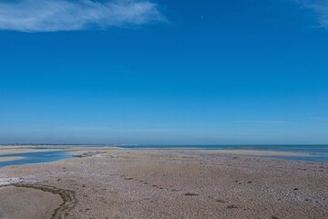 beautiful deserted Church Norton Beach West Sussex England on a sunny spring day