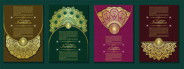 Luxury ornamental mandala background with golden arabesque patterns, element for invitation, meditation poster, yoga, wedding, book cover, cover page, luxury mandala art illustration vector art