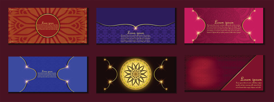 Templates of luxurious visiting card's with mandala vector, easily editable, vector art illustration