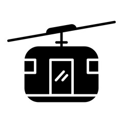 Fototapeta premium Cable car icon in glyph style
